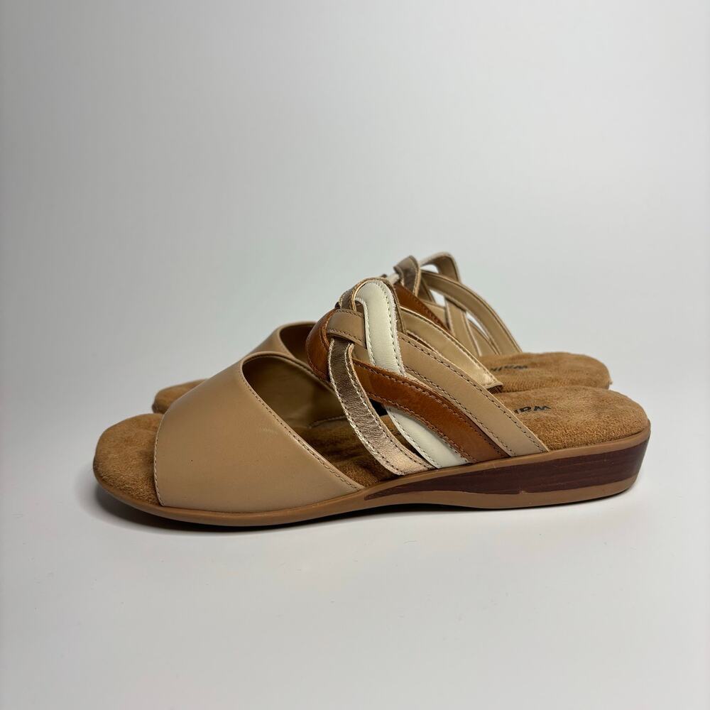 Walking Cradles Cruz Braided Leather Sandals in Neutral Multi (Wide)